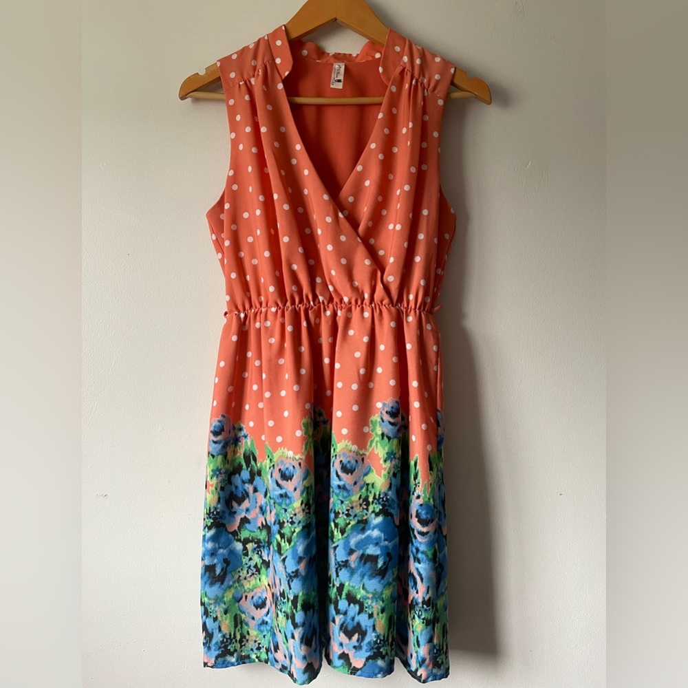 Floral & Polka dot Dress Size Small